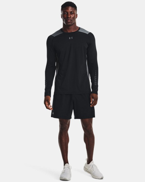 Men's HeatGear® Vent Fitted Long Sleeve, Black, pdpMainDesktop image number 2